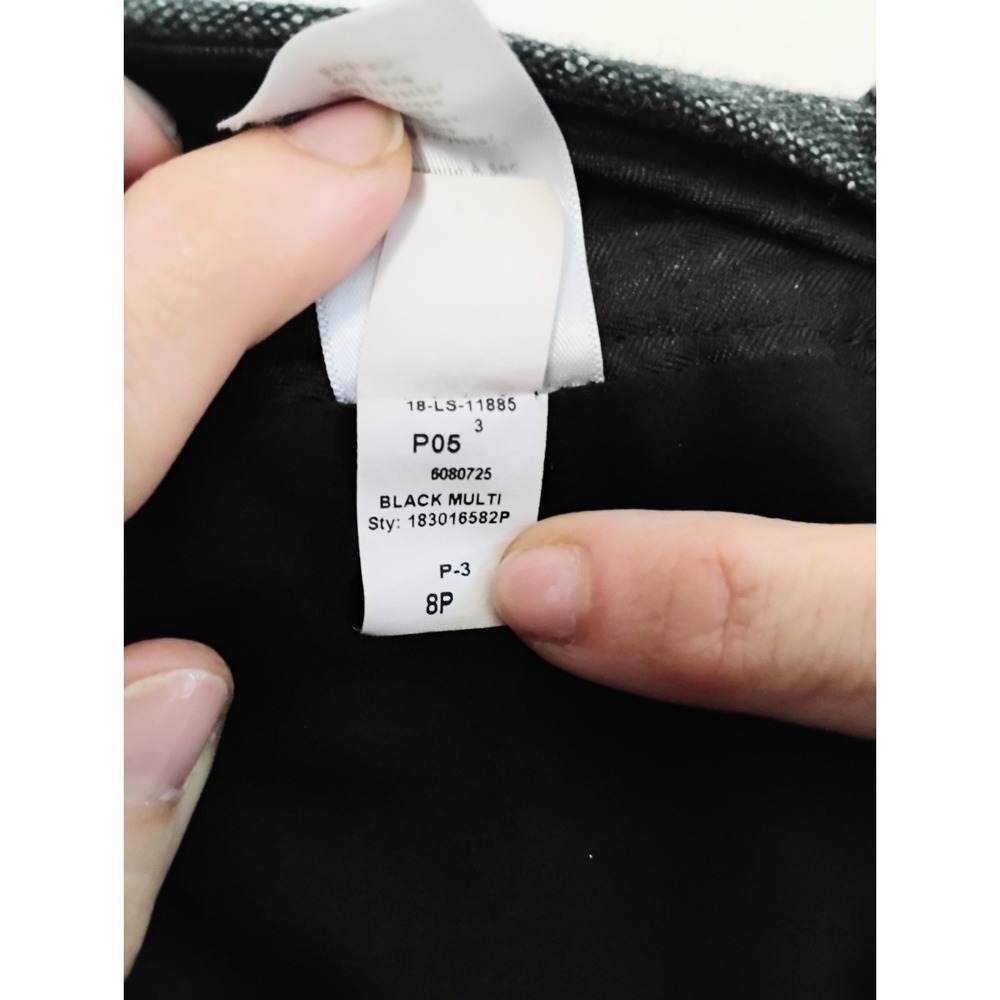 Talbots Dress Pants Womens 8P Black Tweed Wool Silk Blend Straight Leg Trousers - Picture 5 of 9
